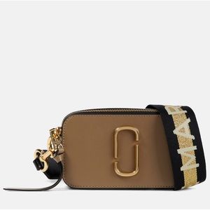 Marc Jacobs Snapshot leather camera bag | Brown Beige Neutral Black Gold Strap
